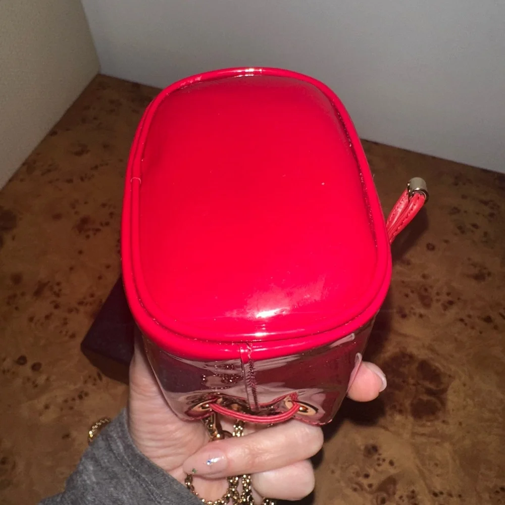 PRICE DROP ** Prada Red Mini Bag with Gold Chain - Picture 9 of 17
